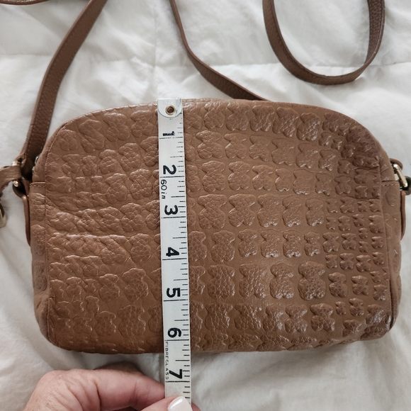 tous crossbody bag Brown Leather Bear Embossed Travel - Picture 12 of 14